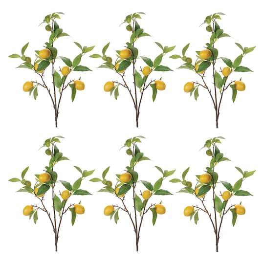 33.75" Lemon Fruit Foliage Branches, 6ct.